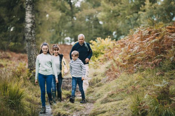 Family on a hiking holiday