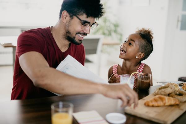 foster family having breakfast 