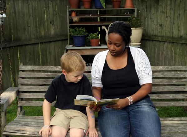 reading story to child