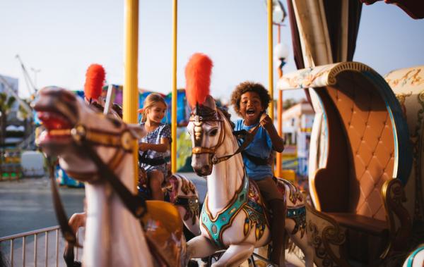 children playing in fair