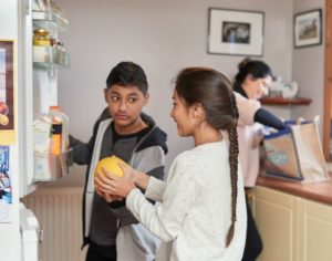 Children at the fridge