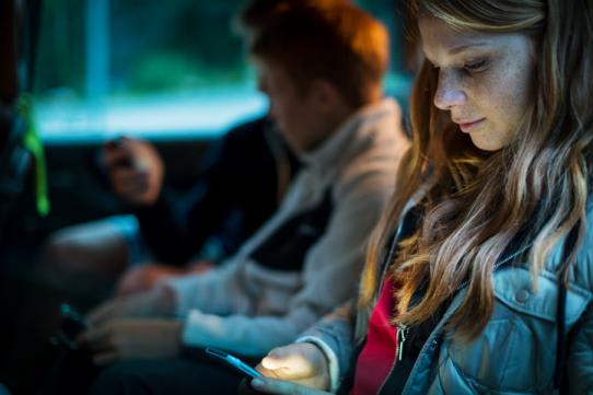 Girl looking at phone