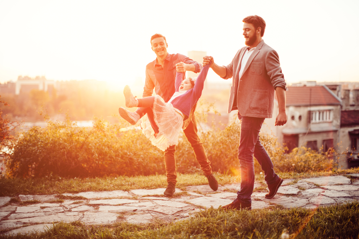 Two parents with daughter