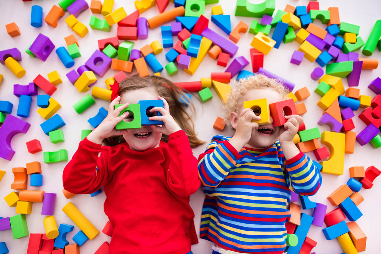 Children playing with blocks