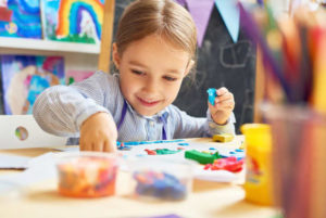 Girl in an art class