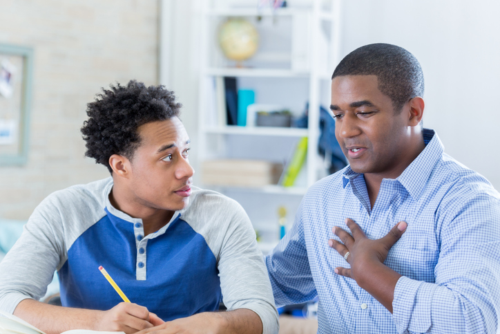 Foster dad and foster teen
