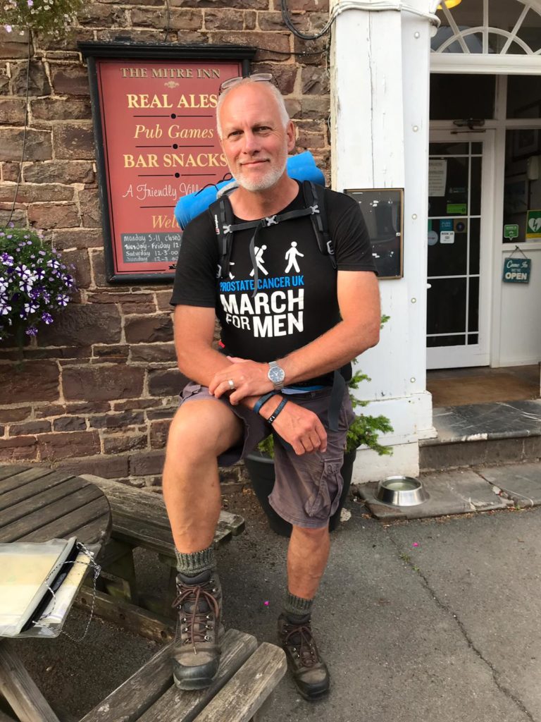 Edward resting outside Mitre Inn