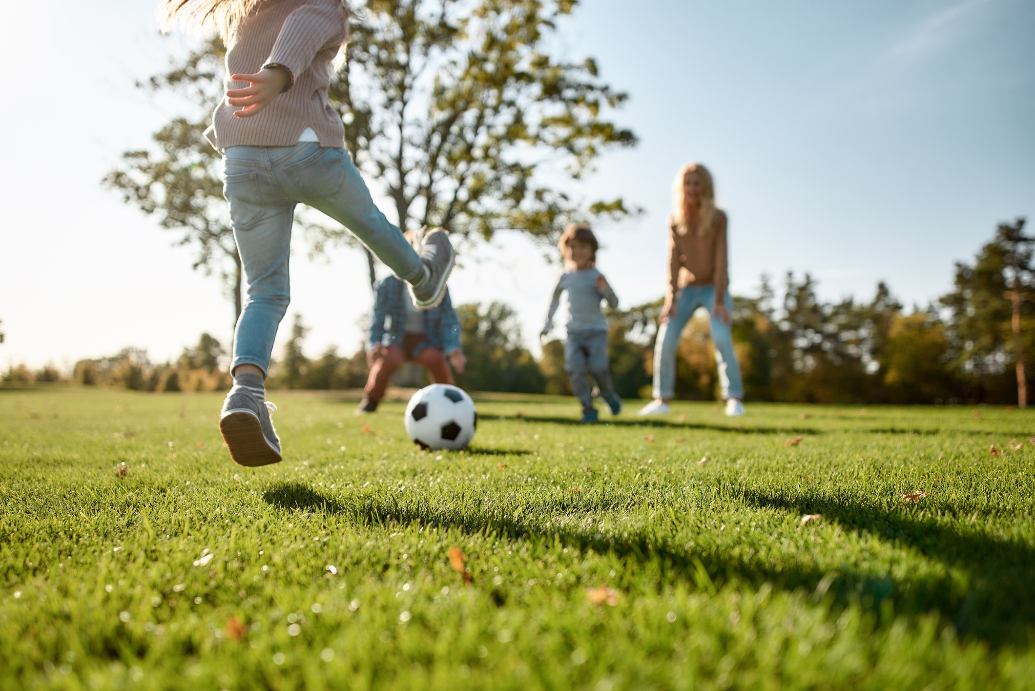 Foster family playing football