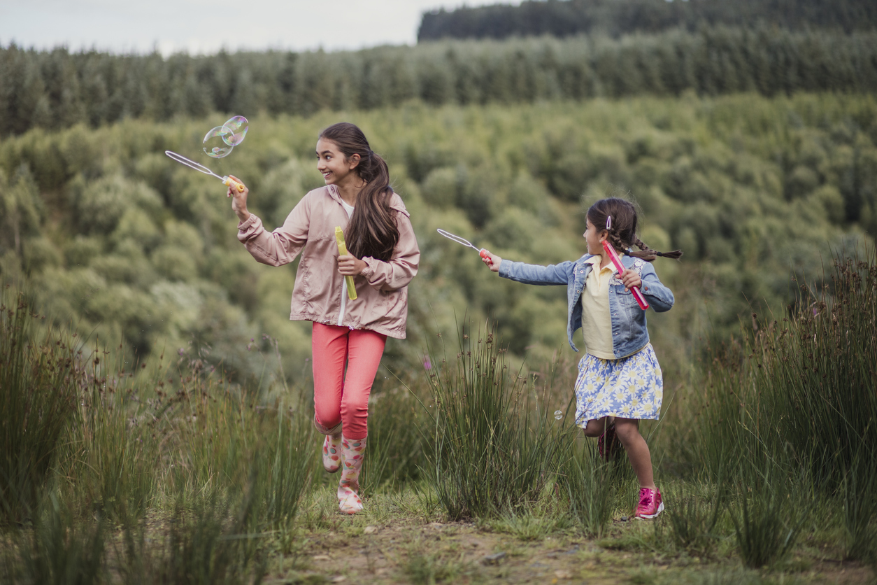 Two girls playing