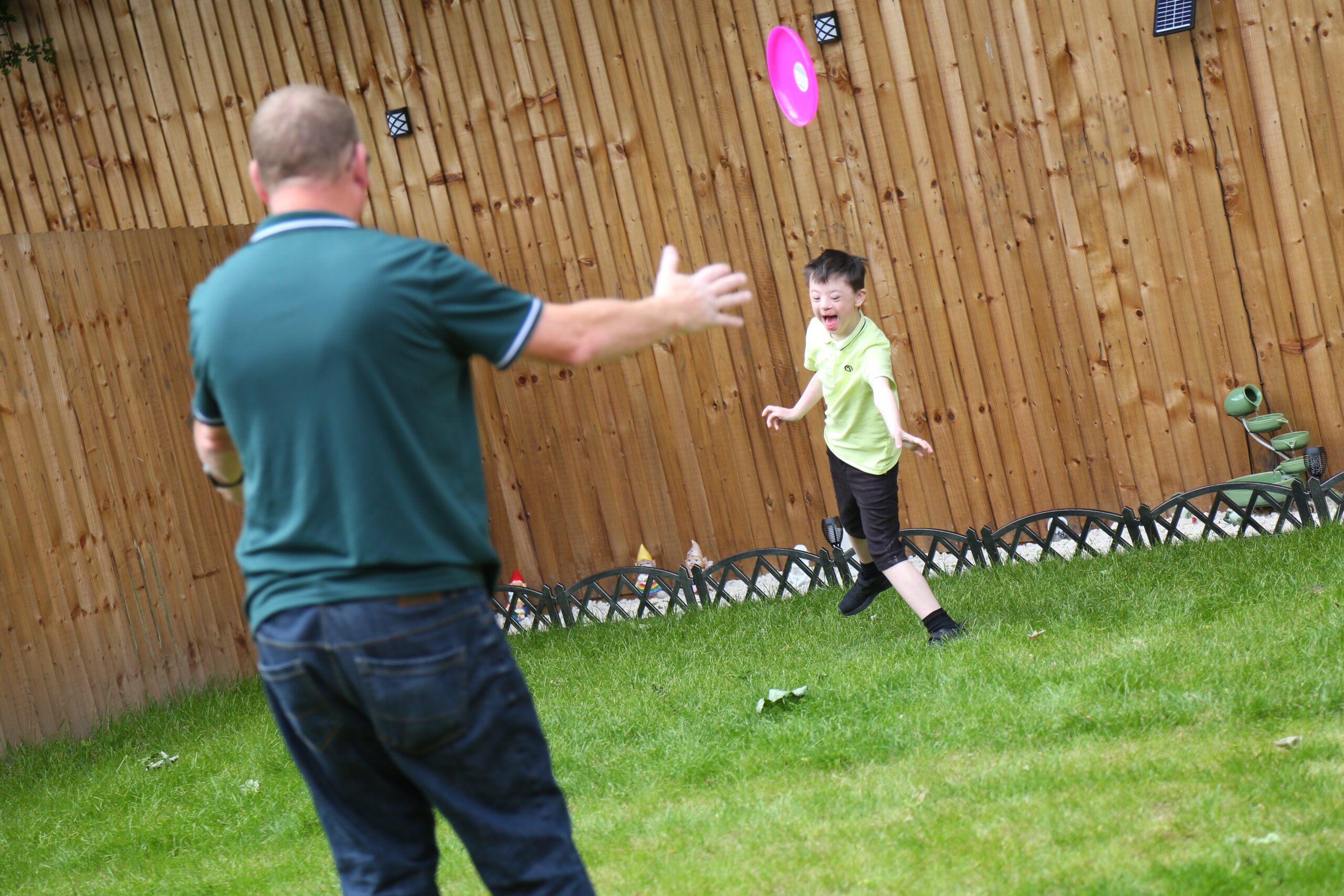 Foster Parent and Child in garden