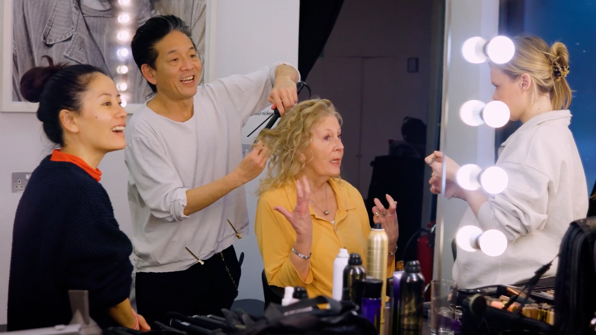 Foster carer getting her hair and make up done at our National Fostering Group Rankin shot